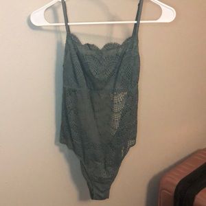 Victoria’s Secret lace green onesie.
